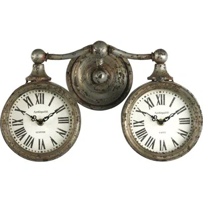 Zentique Iron Wall Clock In Gray;off-white