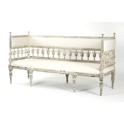 Zentique Isabel Wood Bench In Off-white