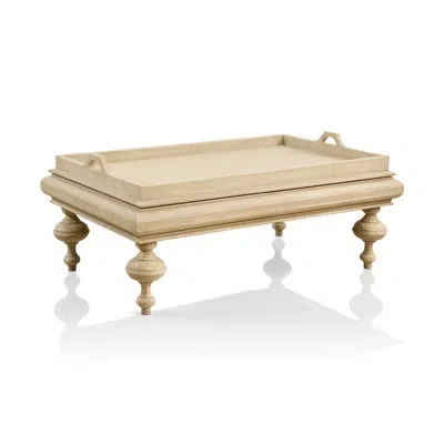 Zentique Lara Coffee Table With Tray Top In Ivory