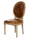 Zentique Leather Side Chair In Multi