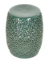 Zentique Lorin Garden Stool Teal In Green