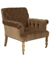 Zentique Lorraine Tufted Arm Chair In Brown