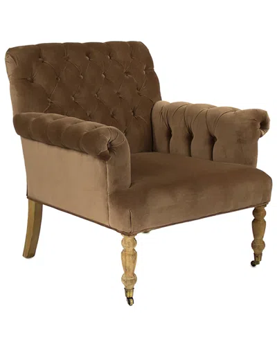 Zentique Lorraine Tufted Arm Chair In Brown