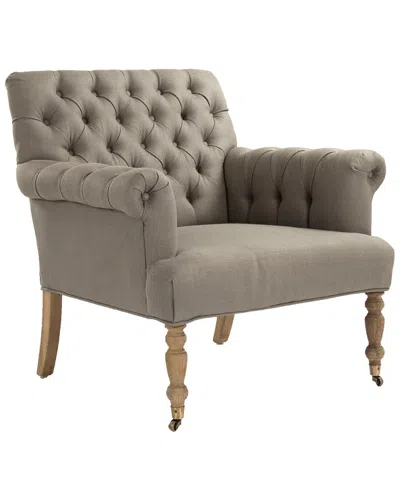 Zentique Lorraine Tufted Arm Chair In Brown