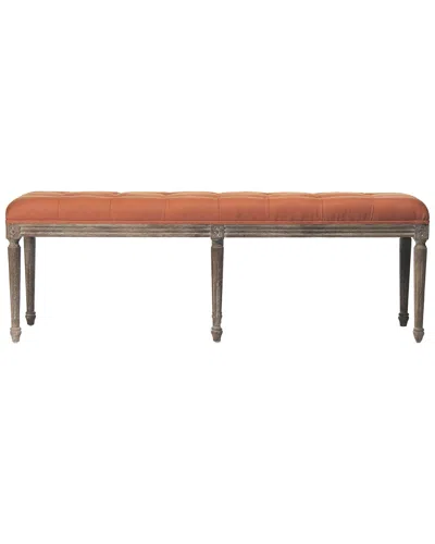 Zentique Louie Tufted Bench In Brown