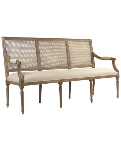 Zentique Louis Cane Back Bench In Brown