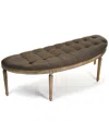Zentique Louis Curve Bench In Brown