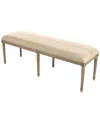 Zentique Louis Red Striped Bench In Brown