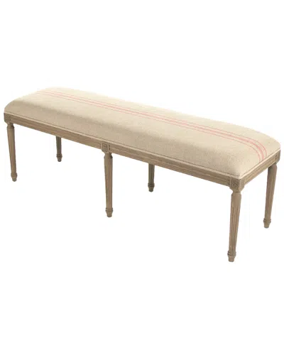 Zentique Louis Red Striped Bench In Neutral