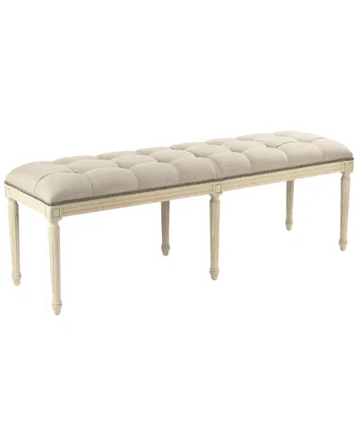 Zentique Louis Tufted Bench In Gray