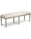 Zentique Louis Tufted Bench In Gray
