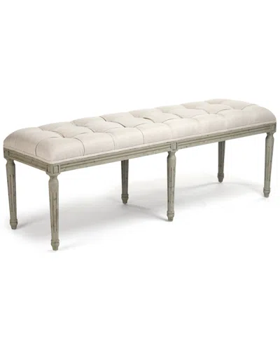 Zentique Louis Tufted Bench In Gray