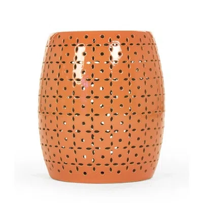 Zentique Lovell Garden Stool In Orange