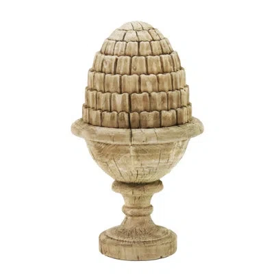 Zentique Lucus Brown 20" Wood Jar