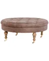 Zentique Maison Tufted Round Ottoman In Brown