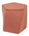 Zentique Mauve Rose Velvet Twisted Pentagon Stool In Pink