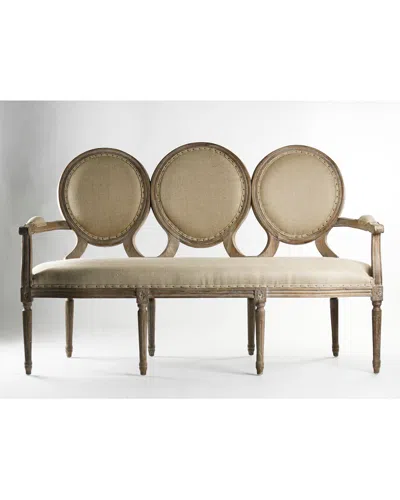 Zentique Medallion Settee In Brown