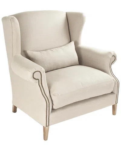Zentique Napoleon Half Wingback Chair In Neutral