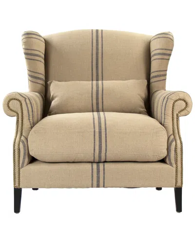 Zentique Napoleon Half Wingback Chair In Neutral