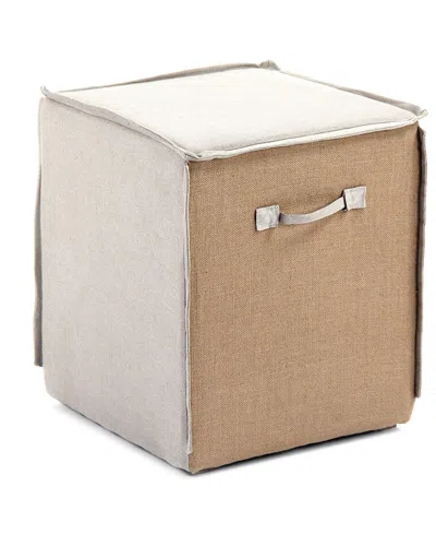 Zentique Natural Cube Stool In Neutral