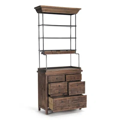 Zentique Obert 37" Wide 10 Drawer Pine Wood Server In Brown