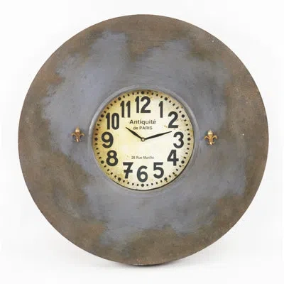 Zentique Oversized 23" Wall Clock In Gray;blanc Cassé;bronze;off White