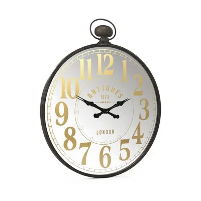 Zentique Oversized Burnell Analog Wall Clock In Black;silver;gold