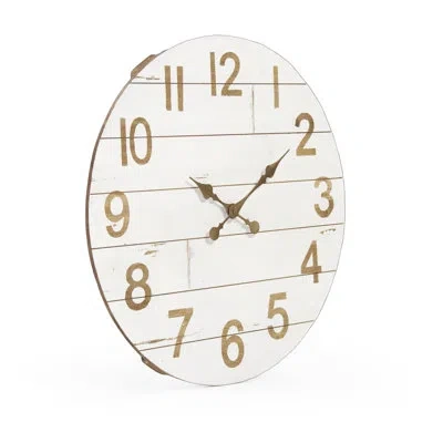 Zentique Oversized Cheval 24" Wall Clock In Gold;off-white
