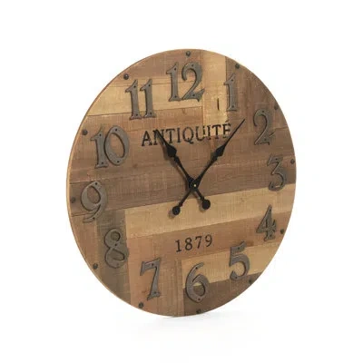 Zentique Oversized Darcy 30" Wall Clock In Black;brown
