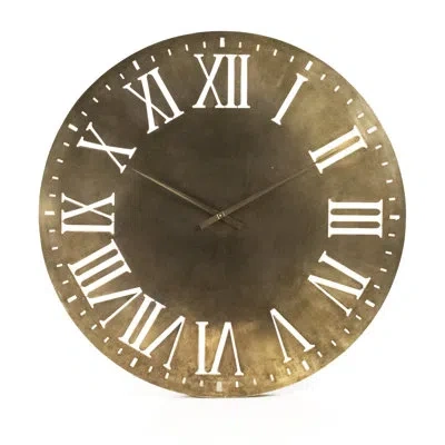Zentique Oversized Laure 48.25" Wall Clock In Brown