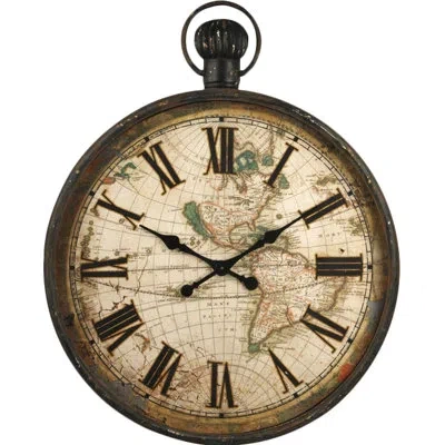 Zentique Oversized Wall Clock In Black;beige
