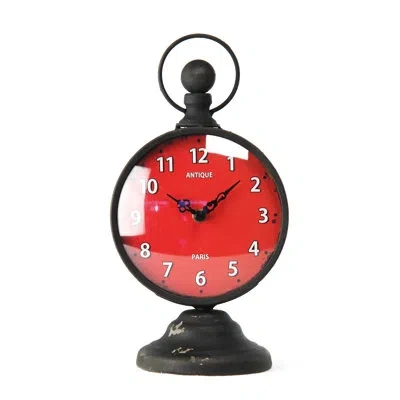 Zentique Paris Table Clock In Antique Black