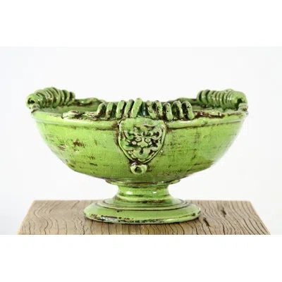 Zentique Pottery Storage Jar In Green