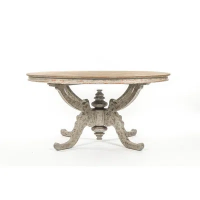 Zentique Provence Solid Wood Dining Table In Textured White