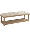 Zentique Rectangular Tufted Bench In Neutral