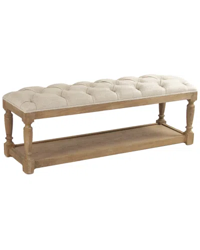 Zentique Rectangular Tufted Bench In Neutral