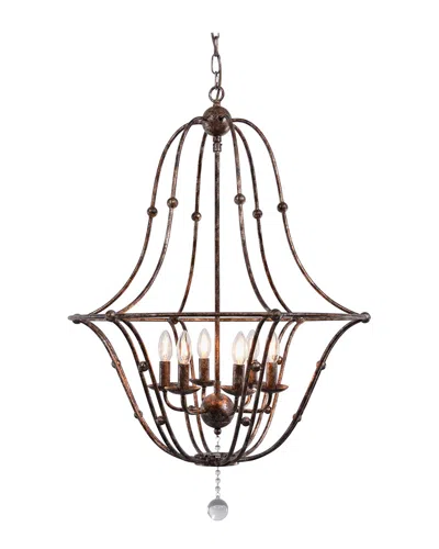 Zentique Rustic Metal Chandelier In Brown