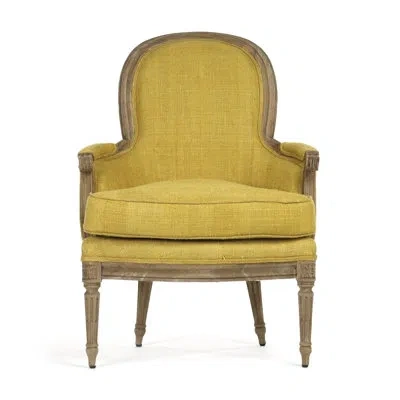 Zentique Sebastian 27" Wide Linen Armchair In Yellow