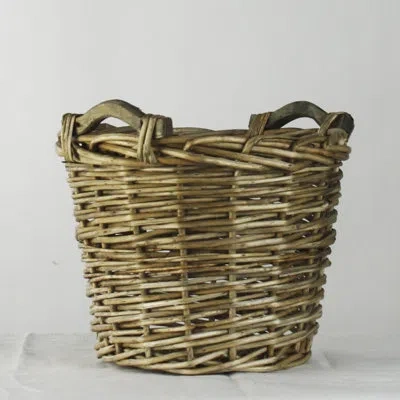 Zentique Small French Market Basket In Khaki
