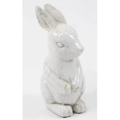 Zentique Small Rabbit Figurine In White