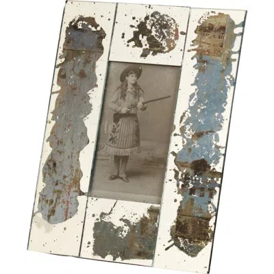 Zentique Specchio Picture Frame In Blue;gray;ivory