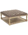 Zentique Square Tufted Ottoman In Brown