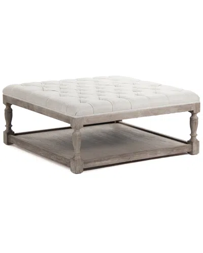 Zentique Square Tufted Ottoman In White