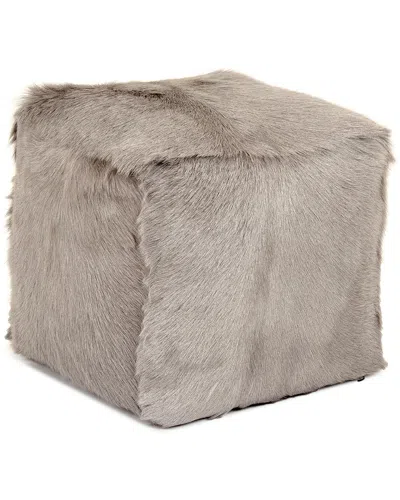 ZENTIQUE ZENTIQUE TIBETAN LIGHT GREY GOAT FUR POUF