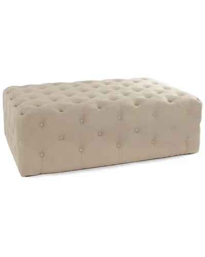 Zentique Tufted Rectangular Ottoman In Neutral