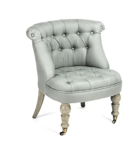Zentique Tufted Slipper Chair In Green