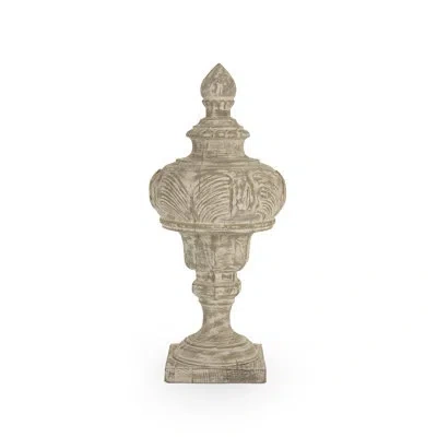 Zentique Victory Wooden Decorative Urn In Beige