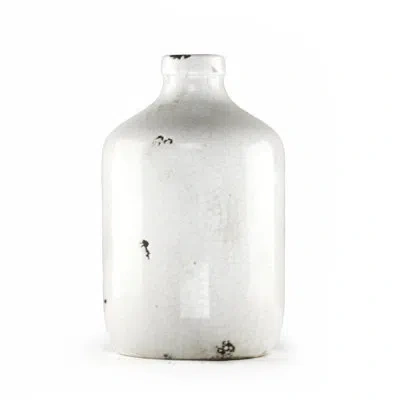 Zentique White Ceramic Table Vase In Gray