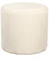Zentique White Faux Fur Stool In Neutral
