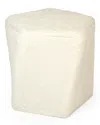 Zentique White Faux Fur Twisted Pentagon Stool In White
